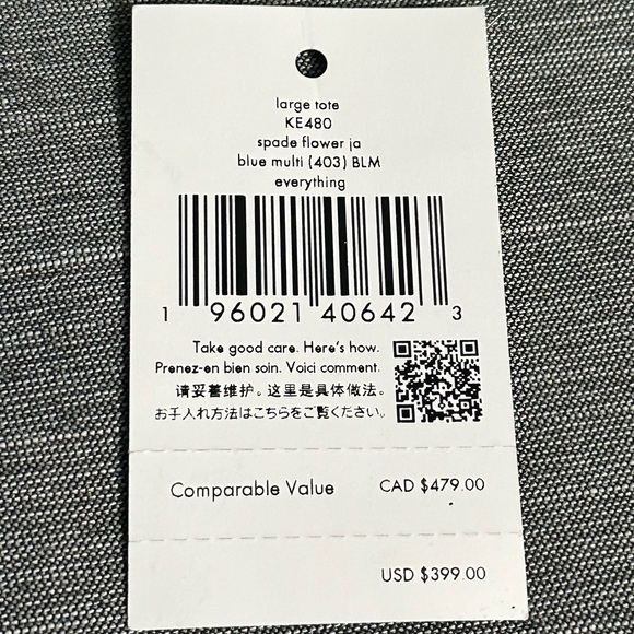 Kate Spade Large Tote in Jacquard and Blue Spade Florwer - Picture 7 of 7